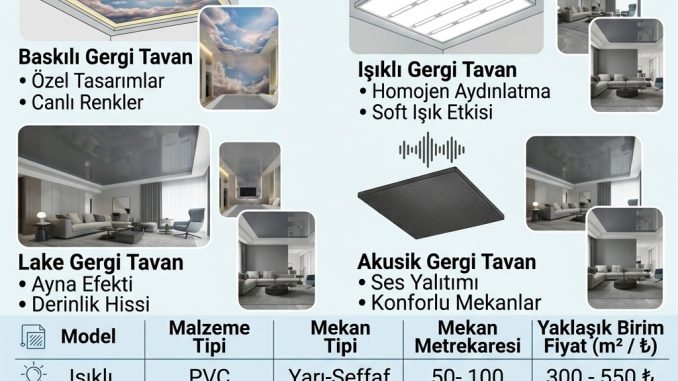 Barisol Gergi Tavan Fiyatları ve Uygulama Modelleri